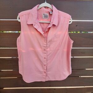 Ely‎ Country Charmers Sleeveless Western Button-Up Shirt Pink XL